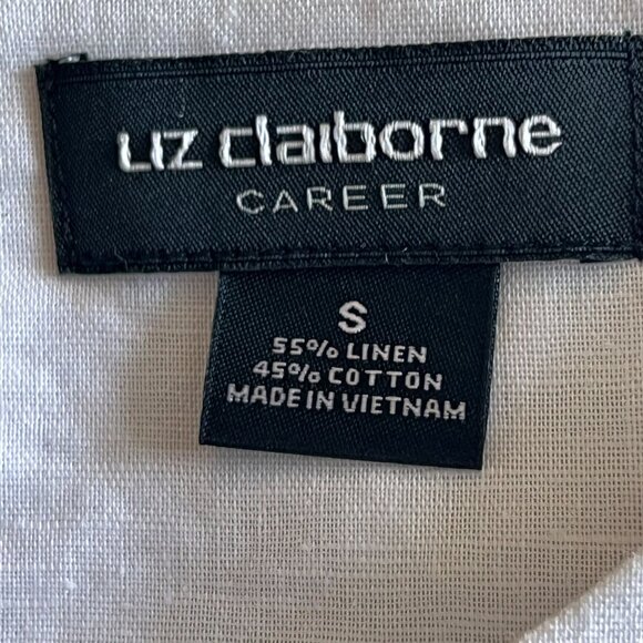Liz Claiborne Linen Top Cotton Sleeveless Striped Colorblock S Career - Picture 6 of 10